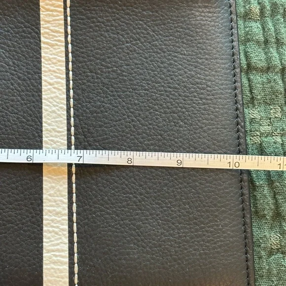 Louise et Cie Black and Cream Striped Leather Cosmetic Bag - Picture 7 of 8